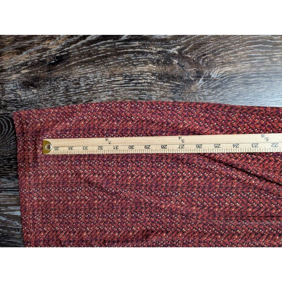 Talbots Dress Small Red Multicolor Ruched Waist 3/4 Sleeve Knit Boat Neck Mb - Picture 7 of 7